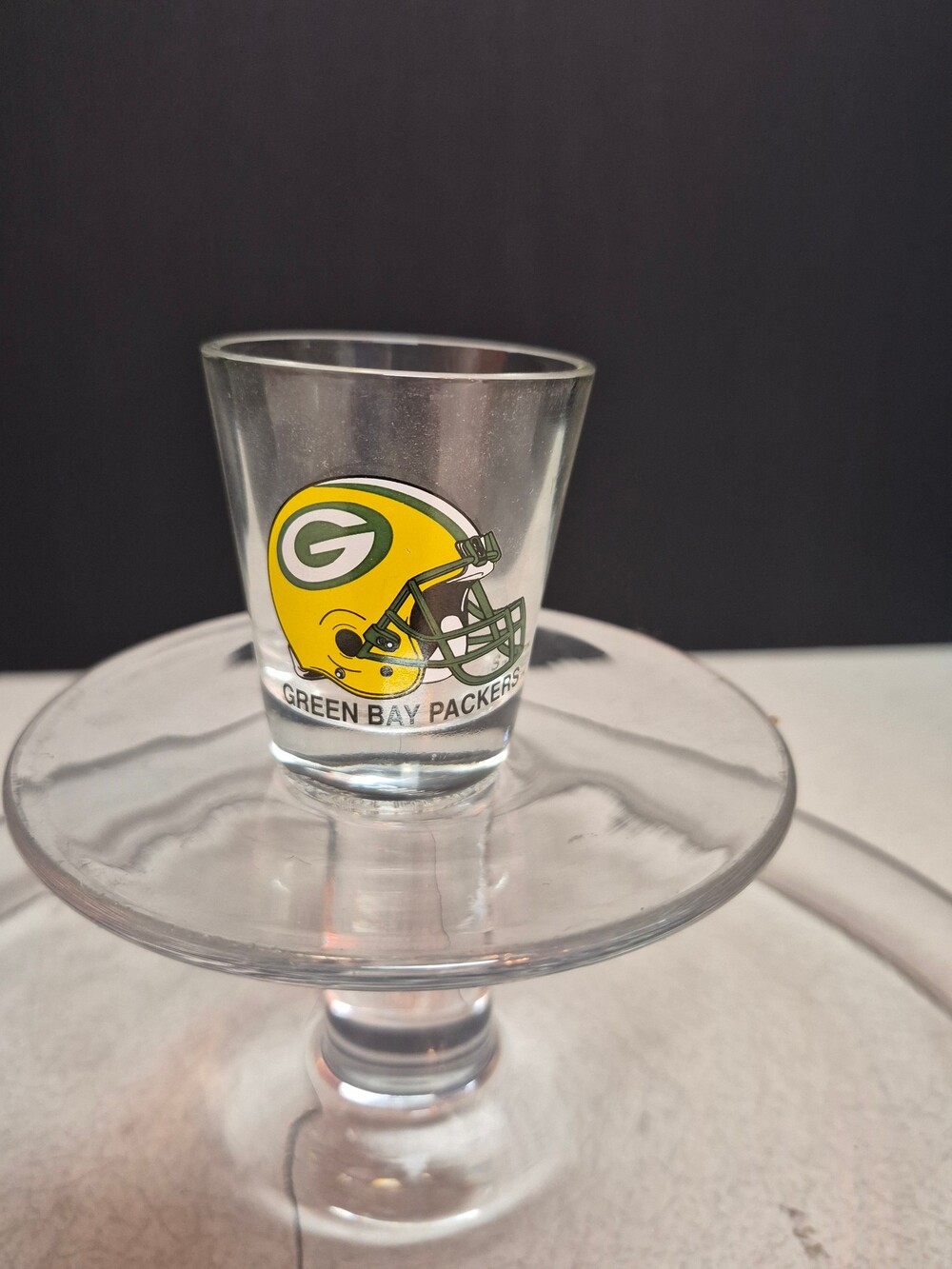 Green Bay Packers Federal Glass Shot Glass Yellow Helmet Logo